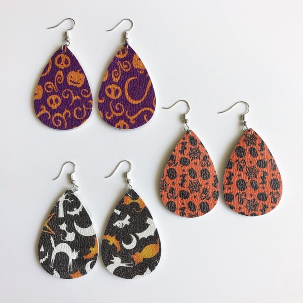 🆕 Halloween Faux Leather Earrings